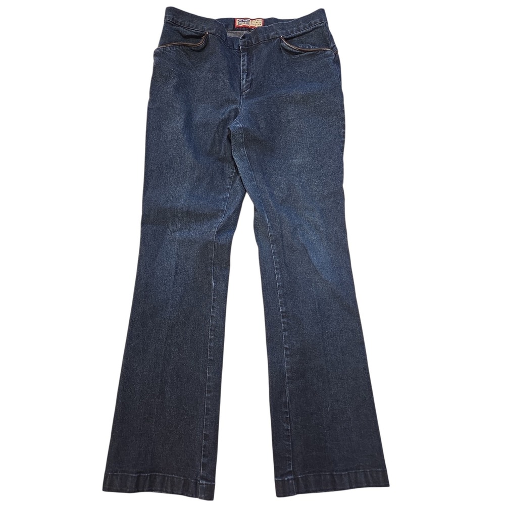 Old Navy Blue Jeans‎ Womens 10 Dark Wash Flare Leg Stretch Denim Trousers
